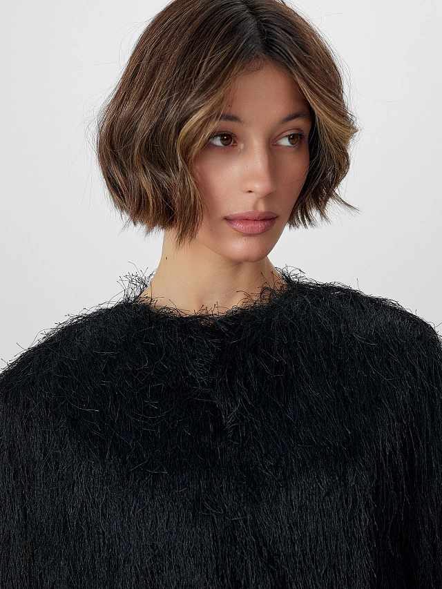 Жакет Mark Formelle x Ольга Бузова черный пушистый - 5
