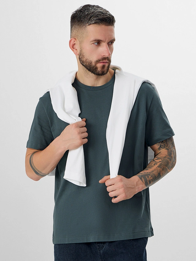 Футболка мужская зеленая - 6