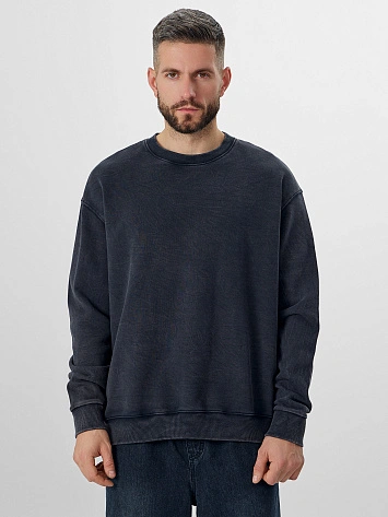 Свитшот мужской синий с обработкой эйсид