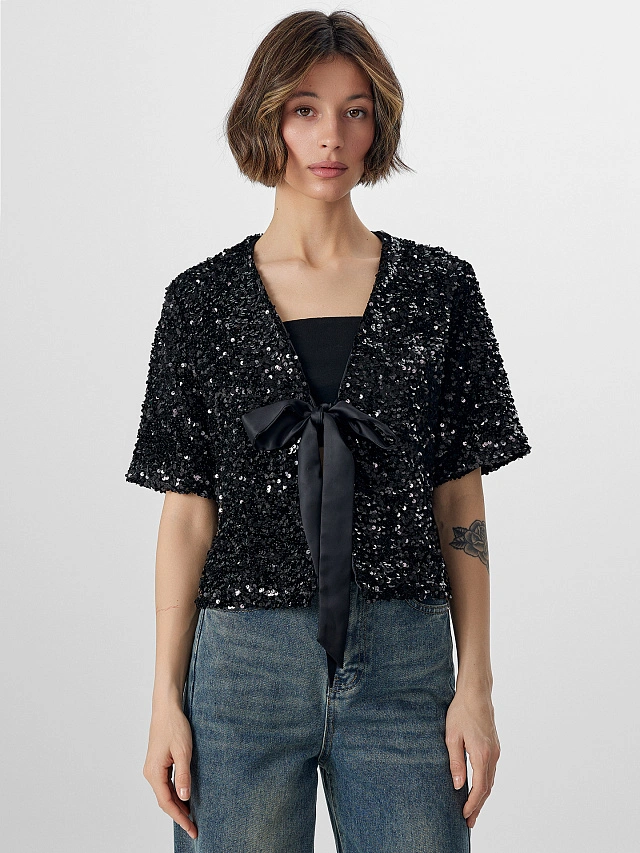 Жакет Mark Formelle x Ольга Бузова черный с пайетками - 5