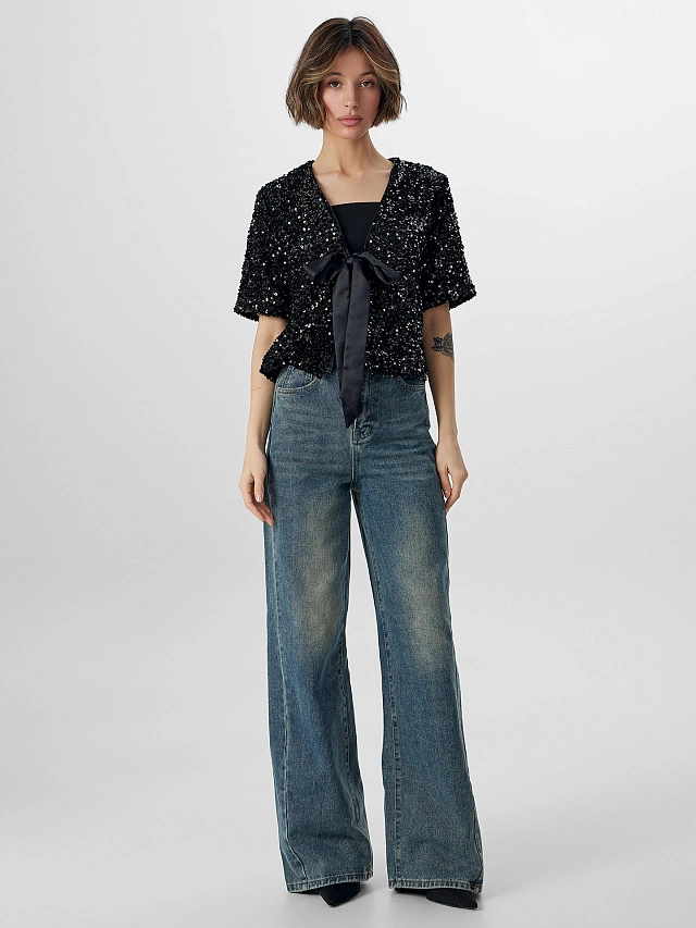 Жакет Mark Formelle x Ольга Бузова черный с пайетками - 7