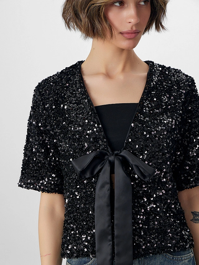 Жакет Mark Formelle x Ольга Бузова черный с пайетками - 8