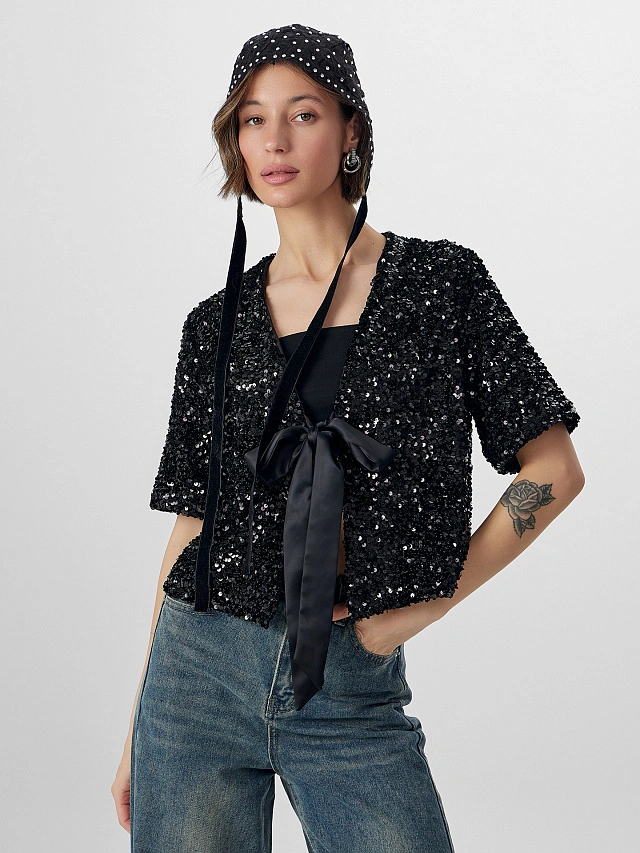 Жакет Mark Formelle x Ольга Бузова черный с пайетками - 9