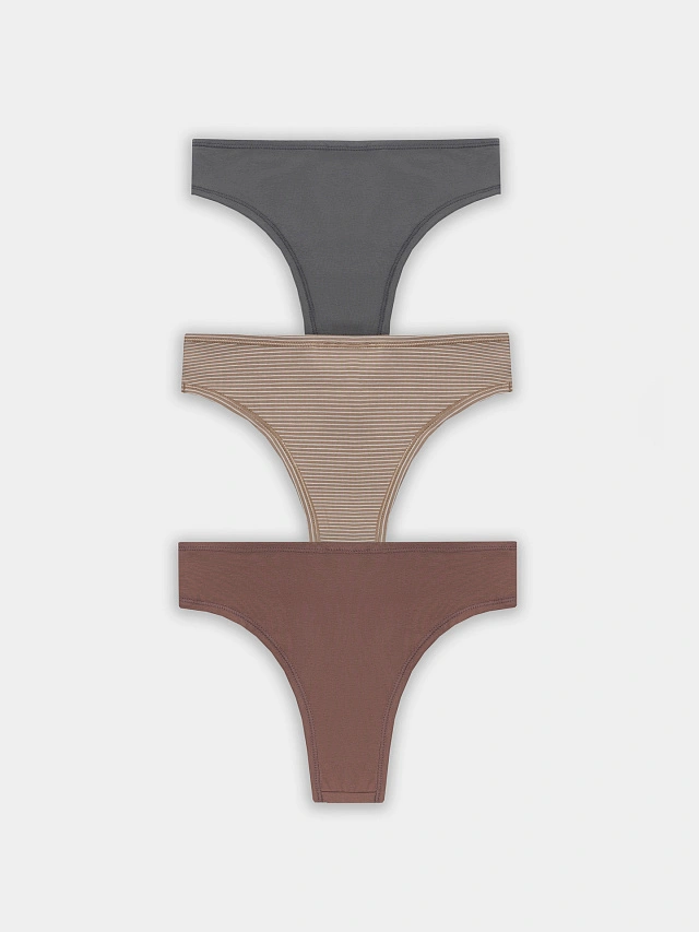Трусы бразилиана женские в наборе, 3 шт - 10