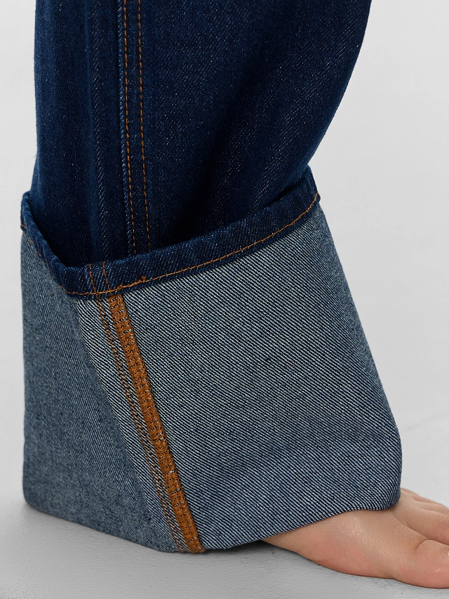 Джинсы женские прямые темно-синие - 9