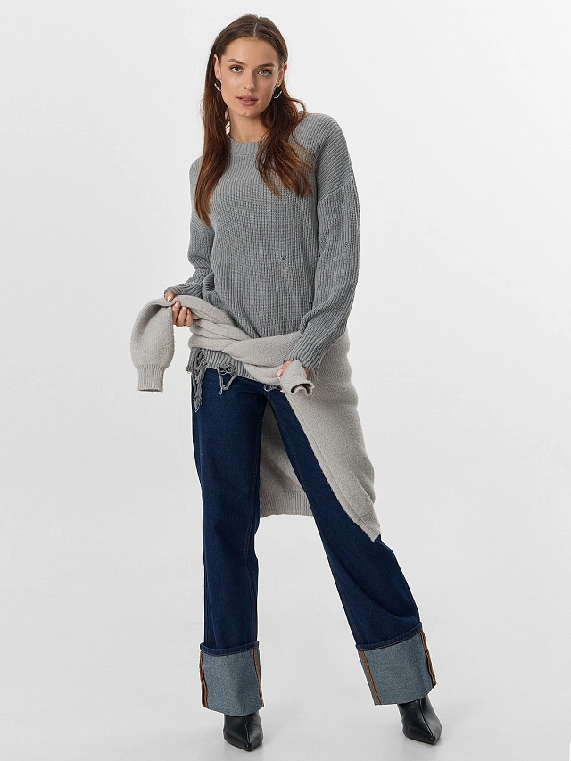 Джинсы женские прямые темно-синие - 10