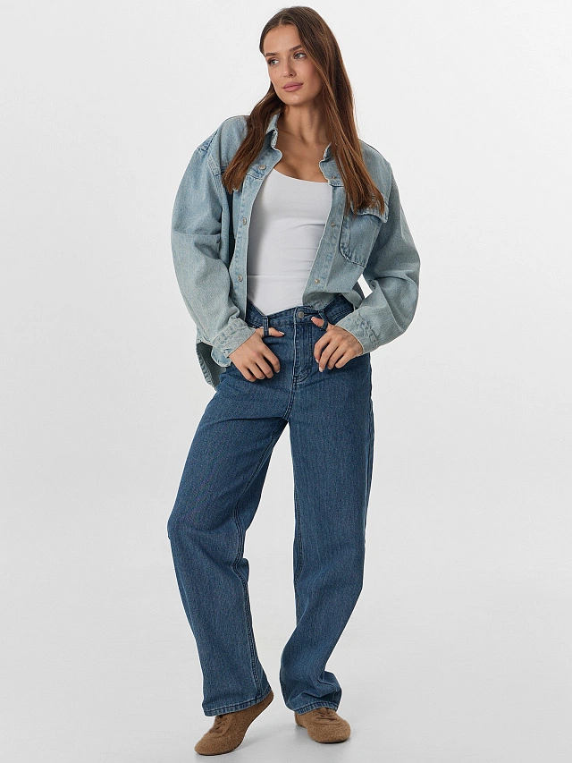 Джинсы женские прямые синие - 4