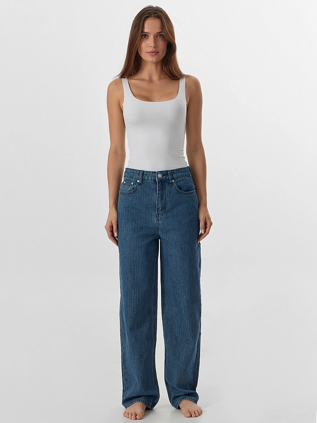 Джинсы женские прямые синие - 8