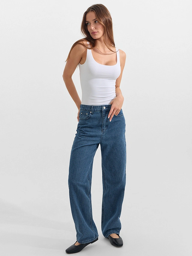 Джинсы женские прямые синие - 13