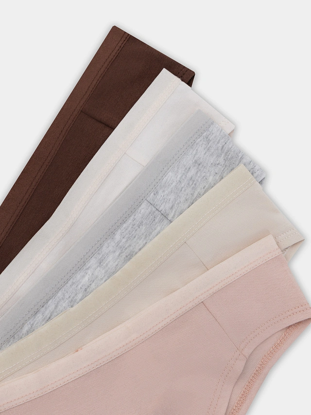 Трусы бразилиана женские белые в наборе, 5 шт - 2