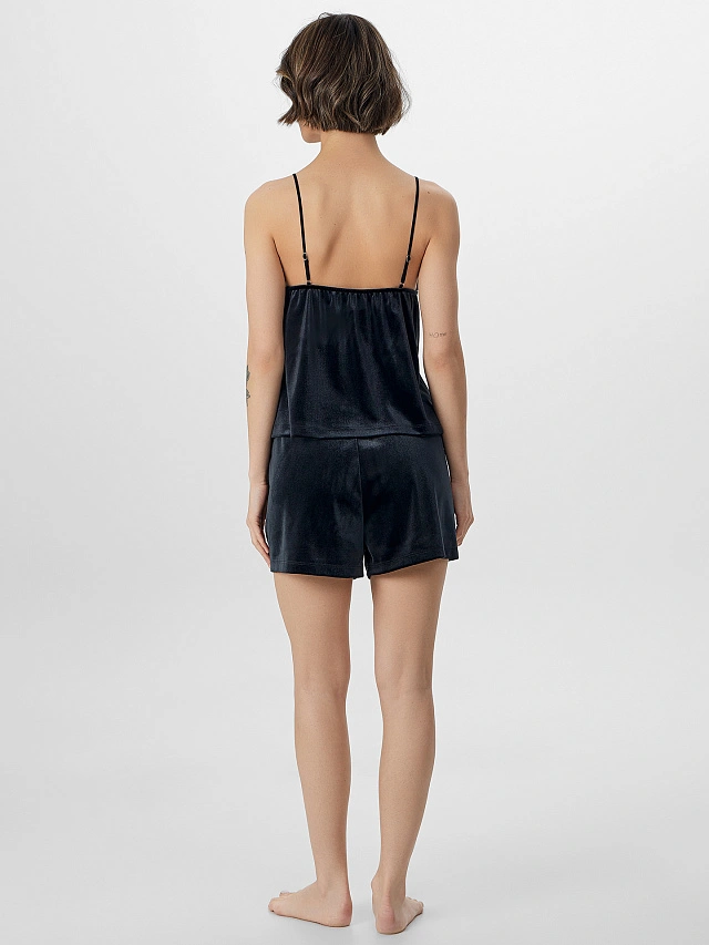 Комплект домашний женский черный велюровый - 3