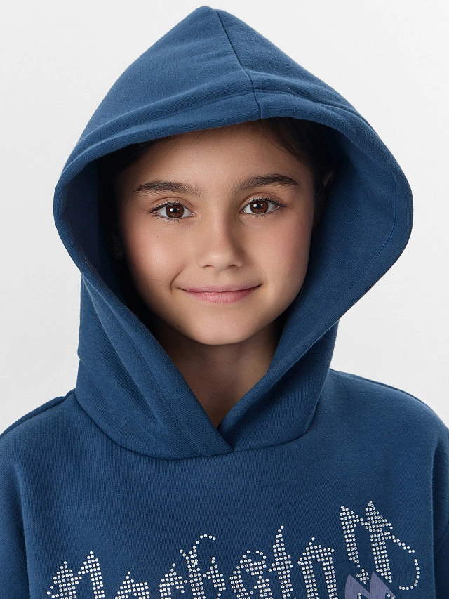 Комплект для девочек синий с надписью "Rockstar" - 7