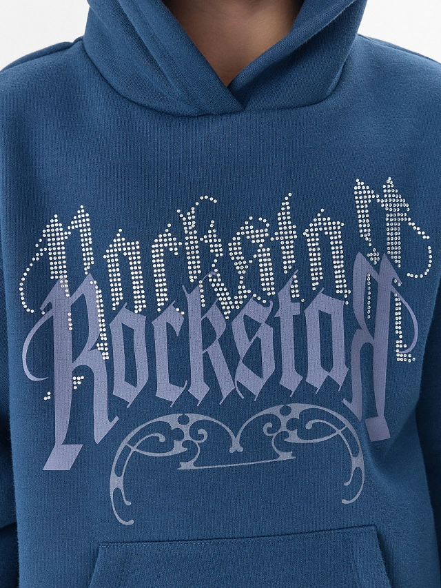 Комплект для девочек синий с надписью "Rockstar" - 8