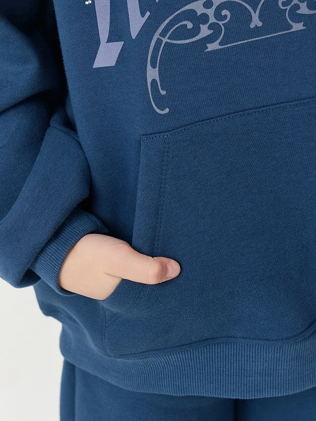 Комплект для девочек синий с надписью "Rockstar" - 9