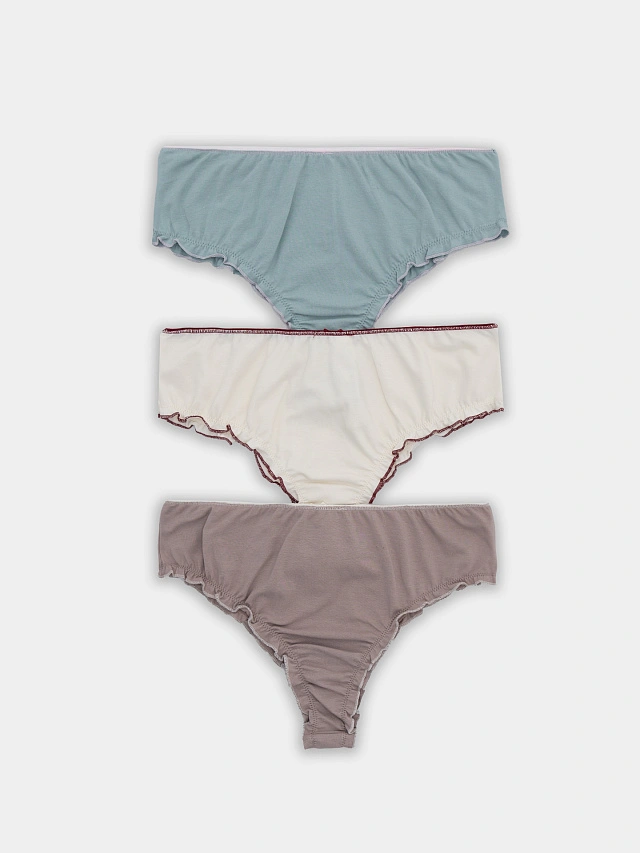 Трусы бразилиана женские в наборе, 3 шт - 10