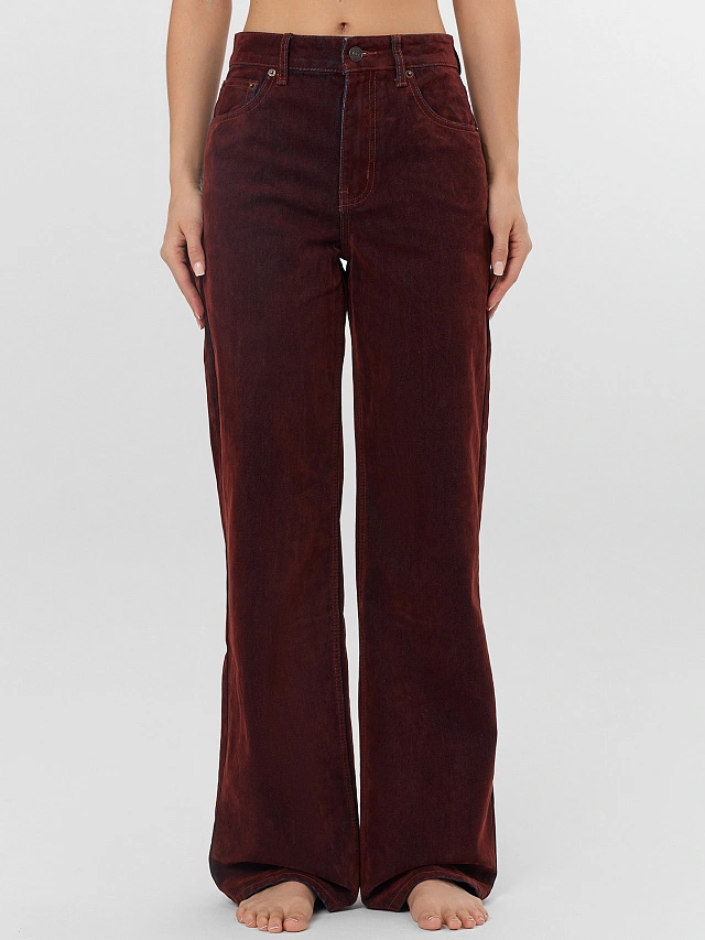 Джинсы женские wide leg коричневые - 4