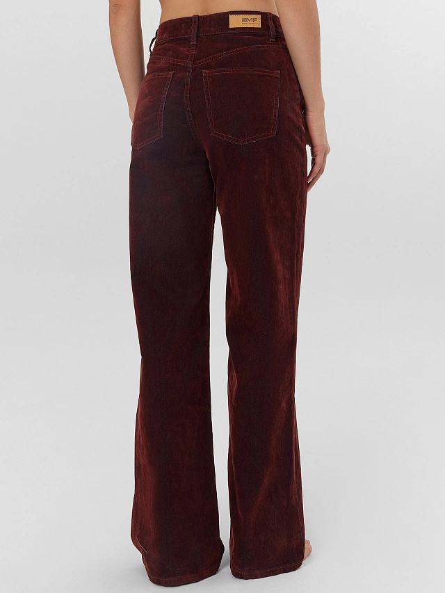 Джинсы женские wide leg коричневые - 5