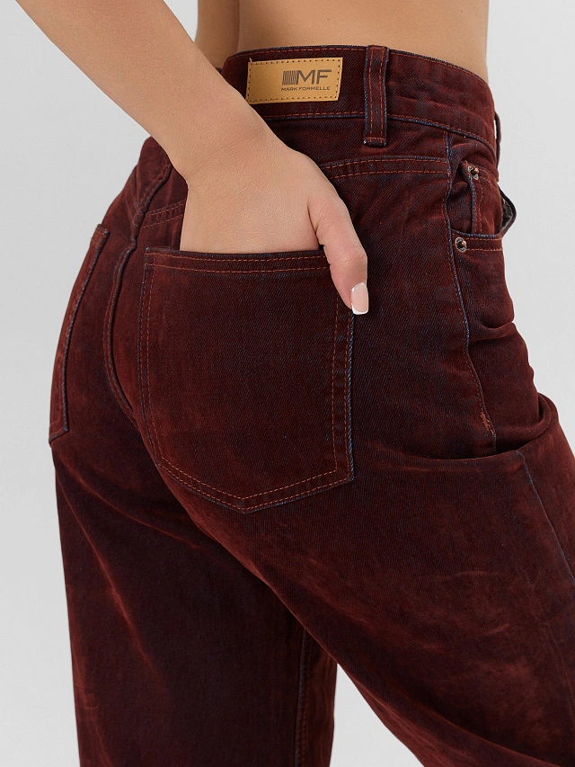 Джинсы женские wide leg коричневые - 8