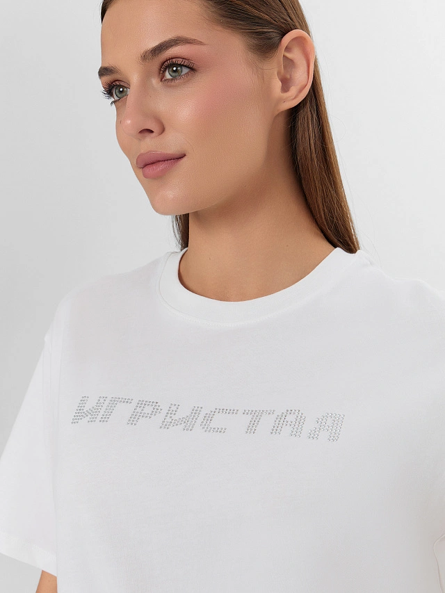 Футболка женская белая с надписью "Игристая" - 5