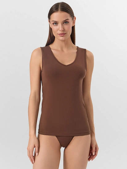 картинка Майка женская бельевая коричневая от магазина стильной одежды Mark Formelle