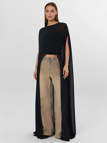 Туника полупрозрачная женская черная