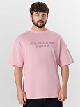 Футболка мужская розовая с надписью "No time to relax"