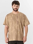 Футболка мужская бежевая в технике тай-дай