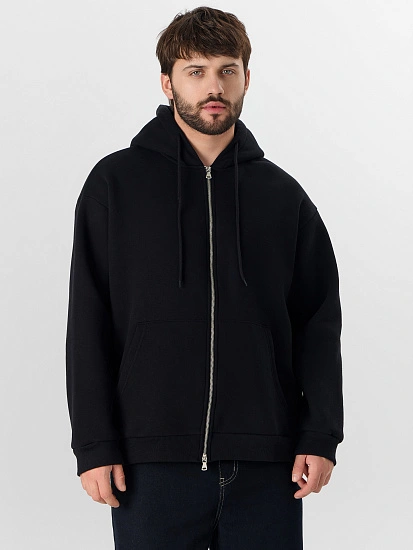 картинка Толстовка мужская черная на молнии от магазина мужской одежды Mark Formelle