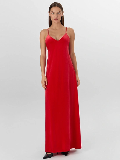 картинка Сарафан женский красный велюровый от магазина стильной одежды Mark Formelle