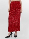 Юбка женская красная с пайетками
