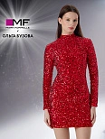Платье Mark Formelle x Ольга Бузова новогоднее красное с пайетками