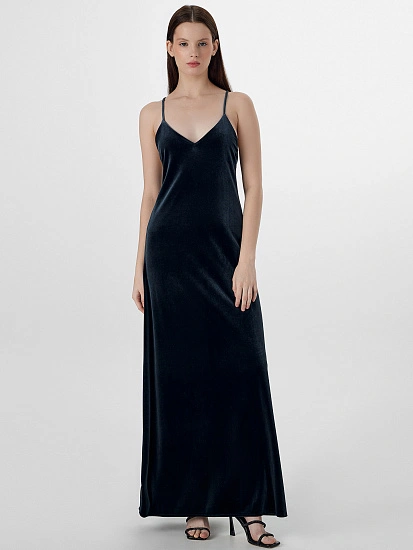 картинка Сарафан женский черный велюровый от магазина стильной одежды Mark Formelle