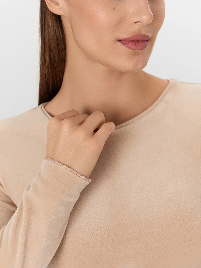 Джемпер женский бежевый велюровый - 4