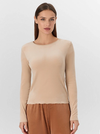 картинка Джемпер женский бежевый велюровый от магазина стильной одежды Mark Formelle