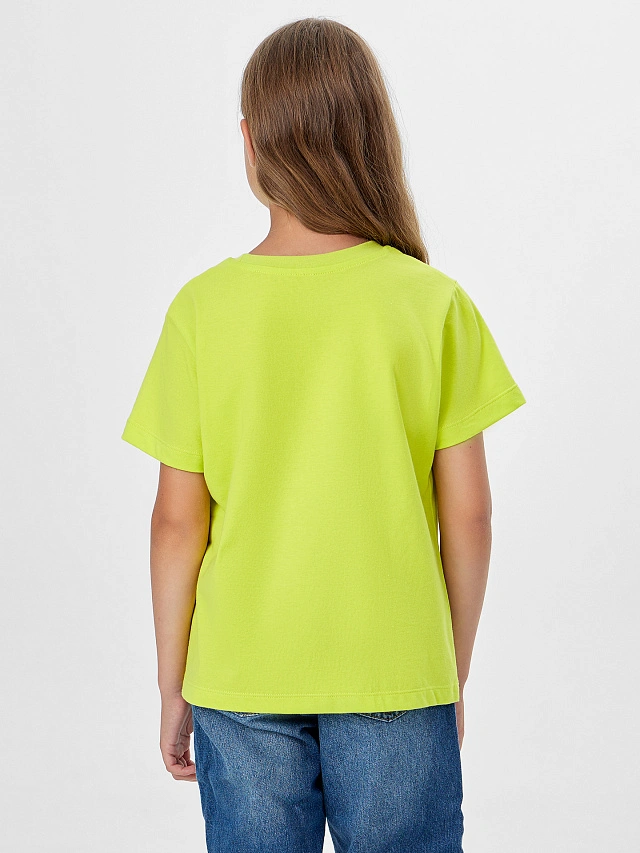 Футболка для девочек желтая с принтом - 2