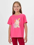 Футболка для девочек розовая с принтом
