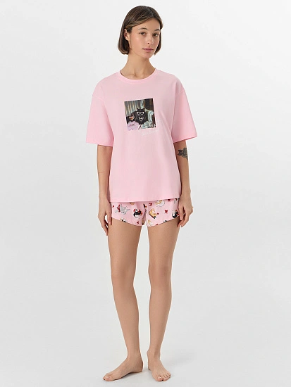 картинка Комплект домашний женский с принтом кота от магазина стильной одежды Mark Formelle