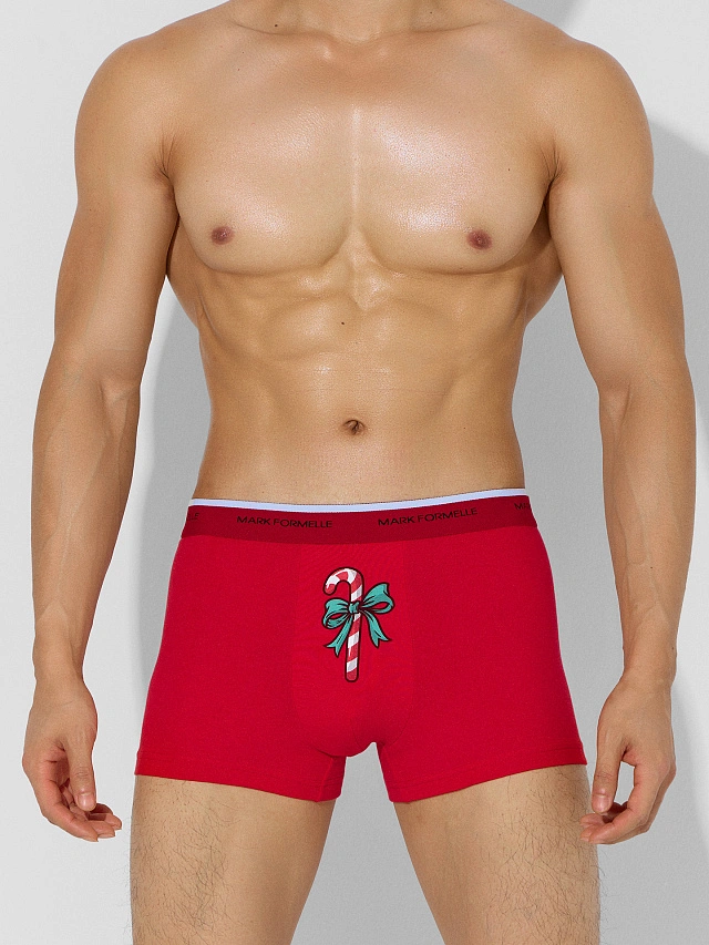 Трусы боксеры мужские с новогодним принтом в наборе, 2 шт - 3