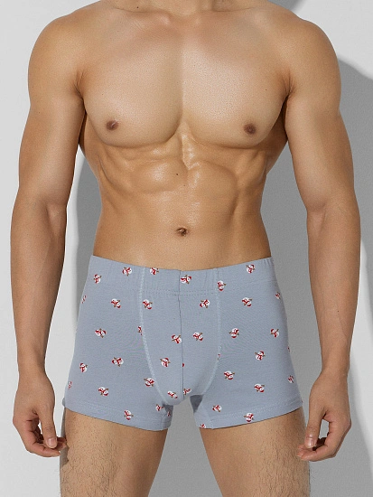 картинка Трусы боксеры мужские серые с новогодним принтом от магазина мужской одежды Mark Formelle