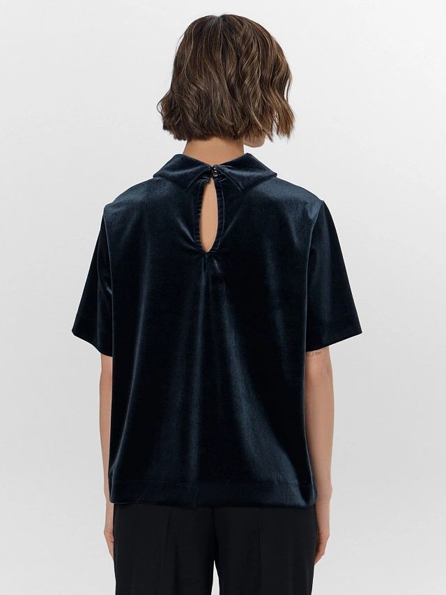 Поло велюровое женское черное - 3