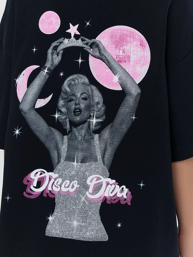Футболка женская с надписью "Disco Diva" - 6