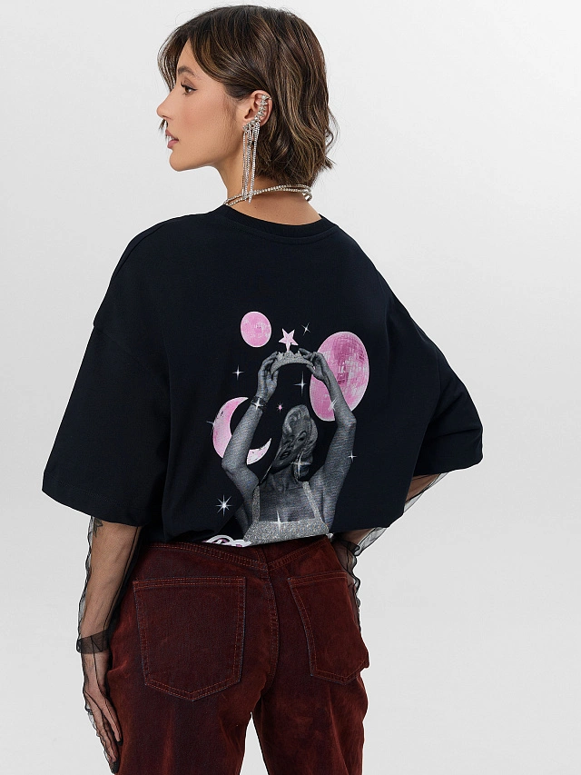 Футболка женская с надписью "Disco Diva" - 7