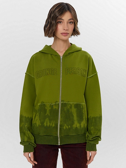 картинка Толстовка женская зеленая на молнии от магазина стильной одежды Mark Formelle