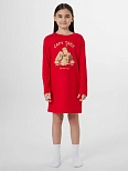 Сорочка ночная для девочек красная с надписью "New Year's gifts"