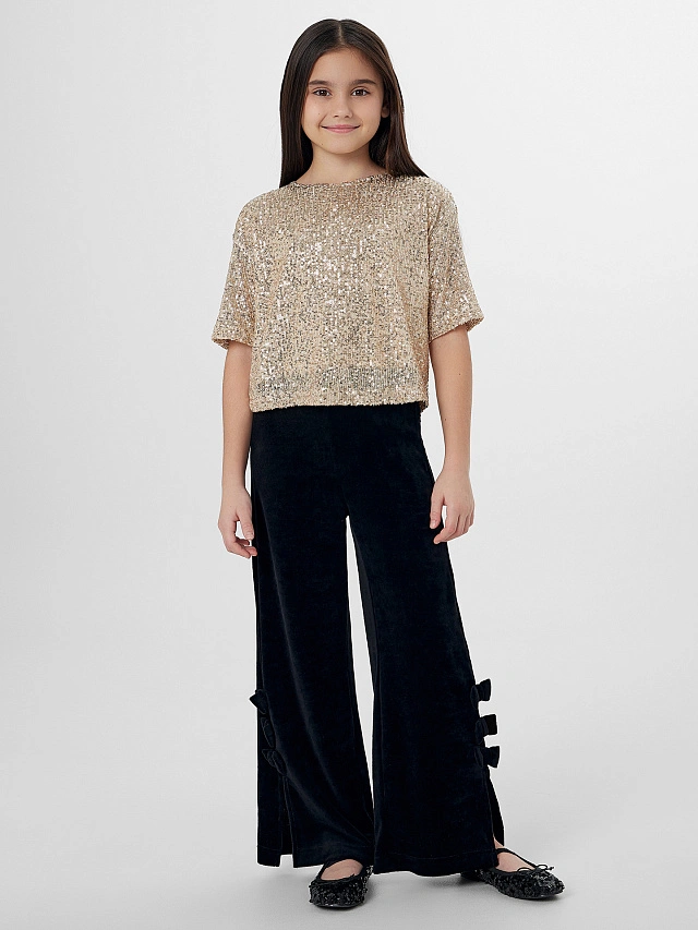 Брюки для девочек с декоративными бантиками - 5