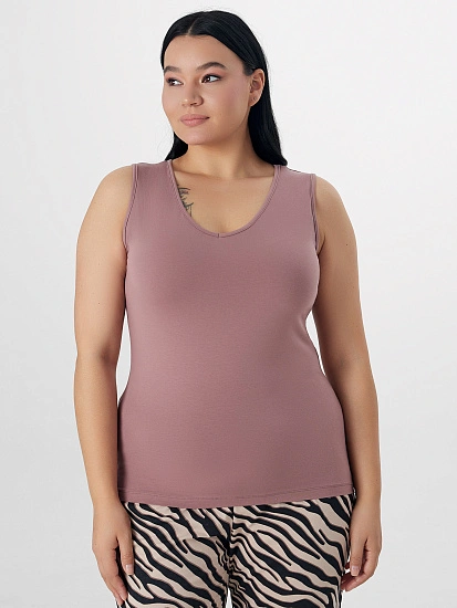 картинка Майка бельевая женская коричневая от магазина стильной одежды Mark Formelle