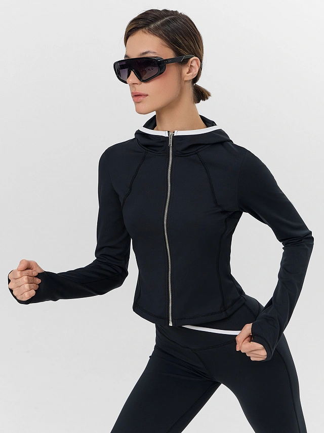 Толстовка женская на молнии черная - 6