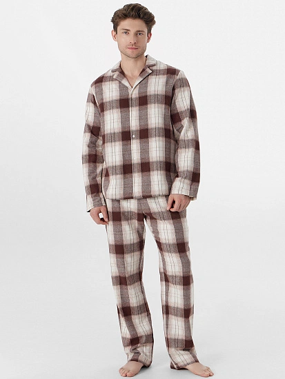 картинка Комплект домашний мужской бежевый в клетку от магазина мужской одежды Mark Formelle