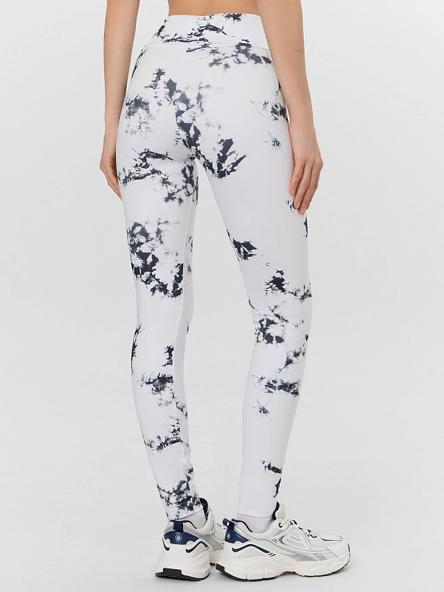Легинсы женские белые с эффектом тай-дай - 3