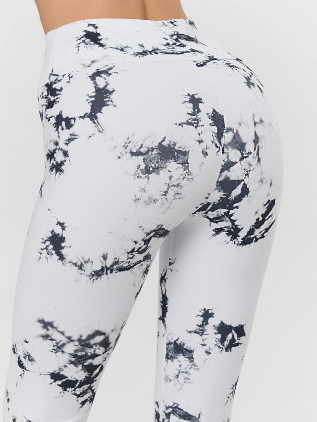 Легинсы женские белые с эффектом тай-дай - 6